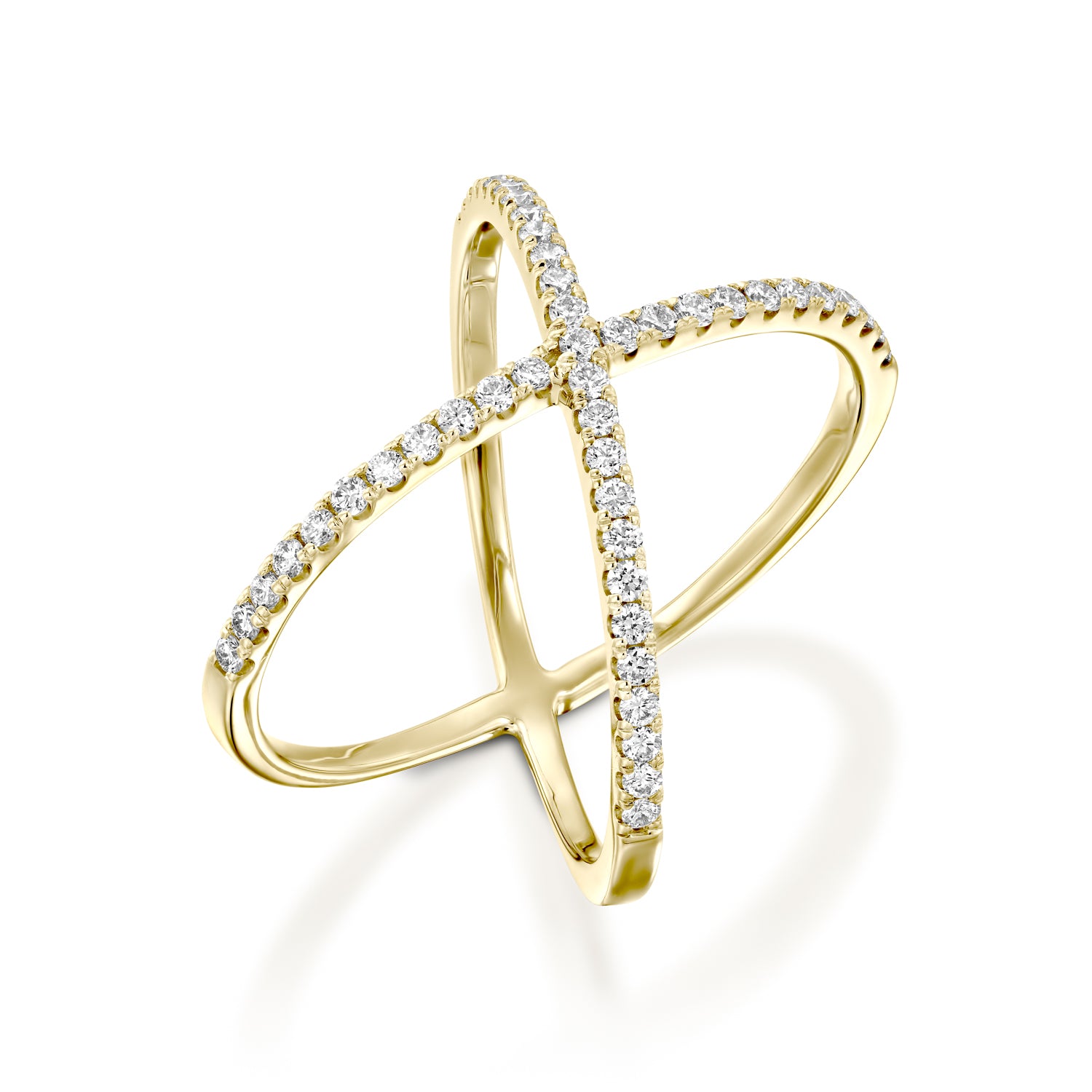 Cubic Zirconia Silver Embellished Criss Cross Ring | Claire's US